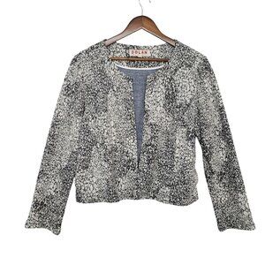Anthropologie Dolan Eva Marbled Cropped Jacket Womens Size M Black & White